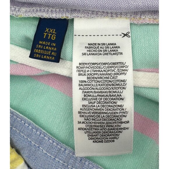 Polo Ralph Lauren Mens XXL Striped Pastel Cotton Shorts With Button Details & Po - Picture 6 of 11